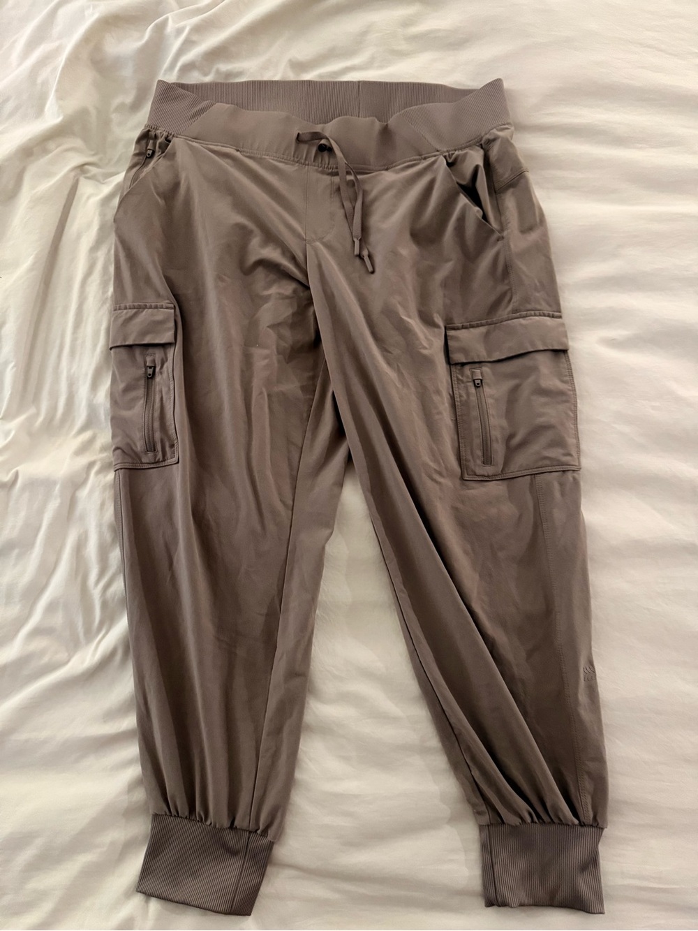 Taupe Cargo Jogger Pants - Lightweight Comfort
